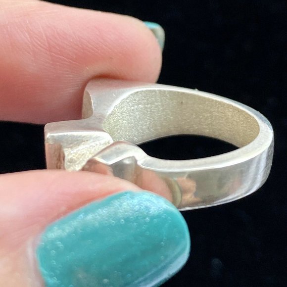 Chunky Handmade Geometric Sterling Silver Don Dietz Ring Size 5.75 TW 11.3 G - Picture 7 of 12